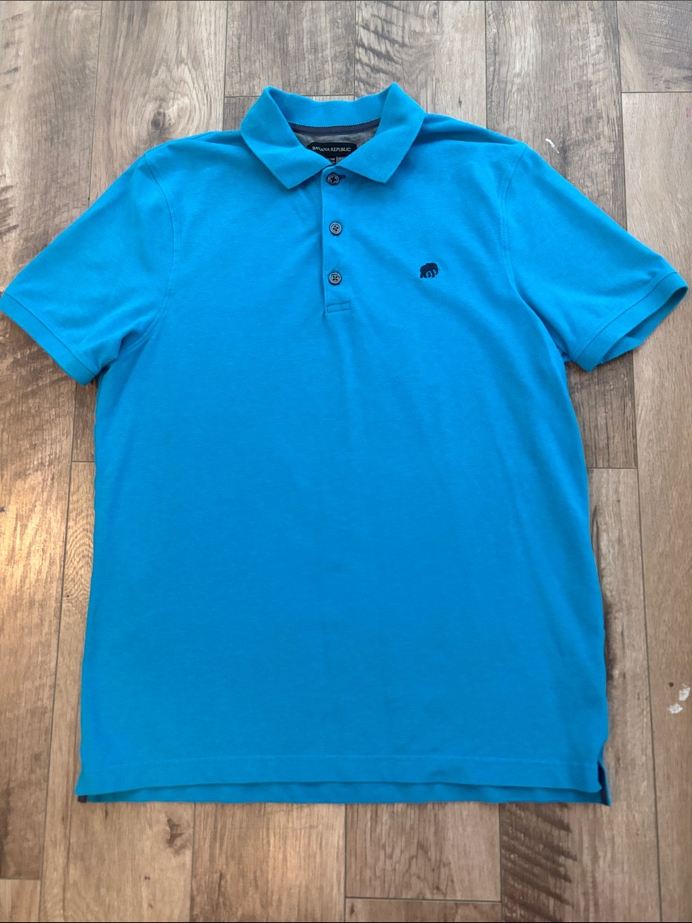 Banana Republic Men's Signature Elephant Polo Shirt Size M - Teal / Aqua Blue